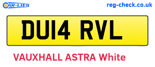 DU14RVL are the vehicle registration plates.