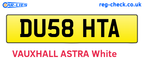 DU58HTA are the vehicle registration plates.