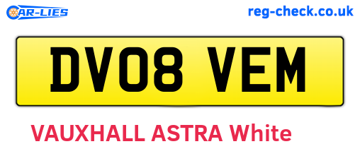 DV08VEM are the vehicle registration plates.