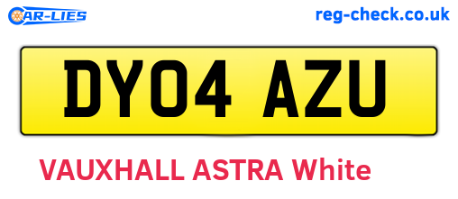 DY04AZU are the vehicle registration plates.