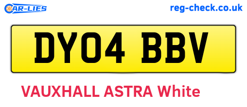 DY04BBV are the vehicle registration plates.
