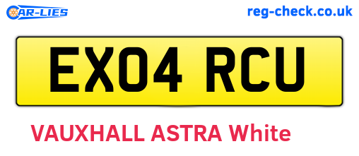 EX04RCU are the vehicle registration plates.
