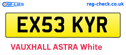 EX53KYR are the vehicle registration plates.