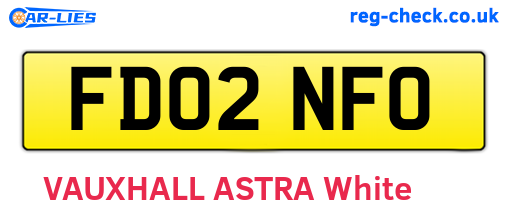 FD02NFO are the vehicle registration plates.