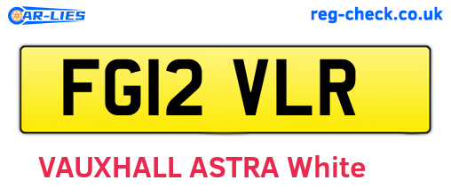 FG12VLR are the vehicle registration plates.