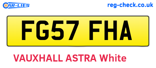 FG57FHA are the vehicle registration plates.
