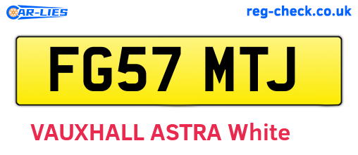 FG57MTJ are the vehicle registration plates.