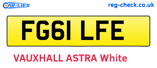 FG61LFE are the vehicle registration plates.