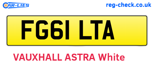 FG61LTA are the vehicle registration plates.