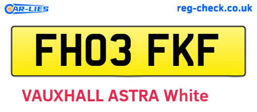 FH03FKF are the vehicle registration plates.