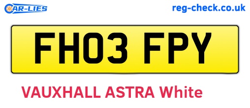 FH03FPY are the vehicle registration plates.