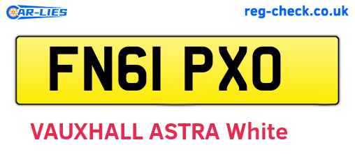 FN61PXO are the vehicle registration plates.