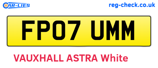 FP07UMM are the vehicle registration plates.