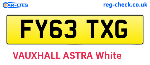 FY63TXG are the vehicle registration plates.