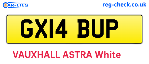 GX14BUP are the vehicle registration plates.