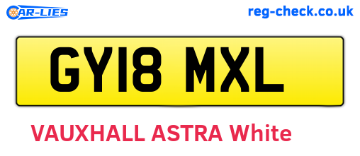 GY18MXL are the vehicle registration plates.