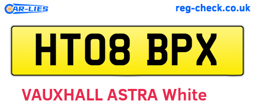 HT08BPX are the vehicle registration plates.