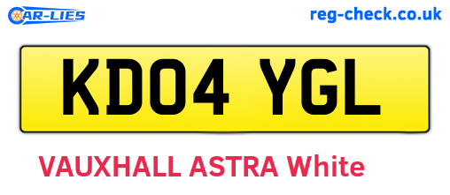 KD04YGL are the vehicle registration plates.