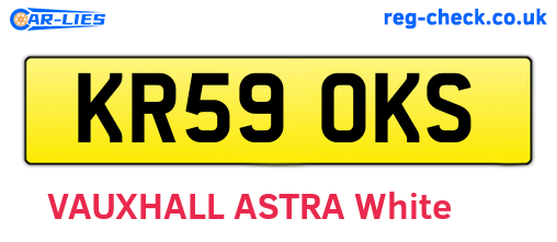 KR59OKS are the vehicle registration plates.