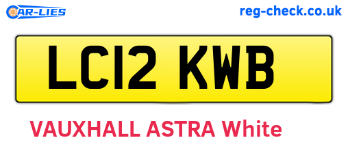 LC12KWB are the vehicle registration plates.