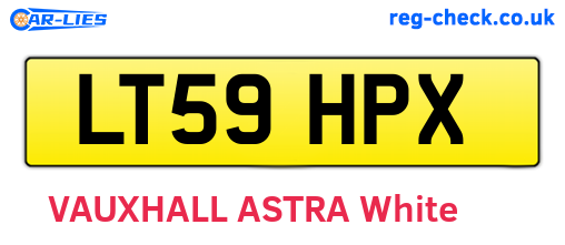 LT59HPX are the vehicle registration plates.