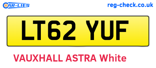 LT62YUF are the vehicle registration plates.