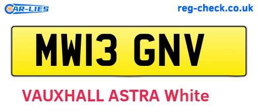 MW13GNV are the vehicle registration plates.