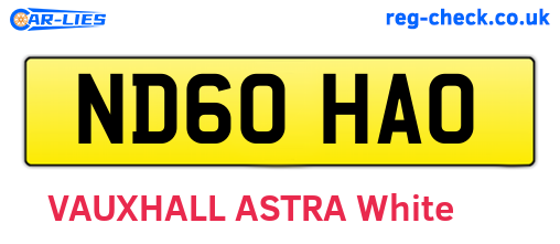 ND60HAO are the vehicle registration plates.