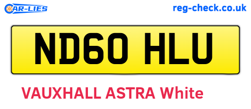 ND60HLU are the vehicle registration plates.