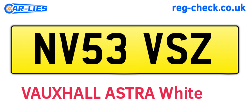 NV53VSZ are the vehicle registration plates.