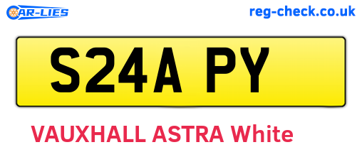 S24APY are the vehicle registration plates.