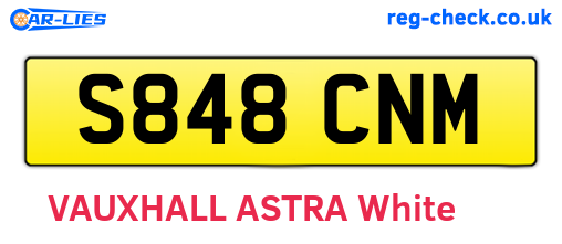 S848CNM are the vehicle registration plates.