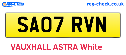 SA07RVN are the vehicle registration plates.