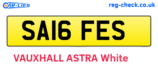 SA16FES are the vehicle registration plates.