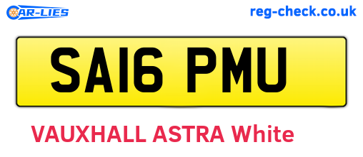 SA16PMU are the vehicle registration plates.