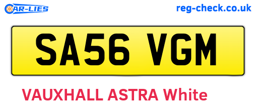 SA56VGM are the vehicle registration plates.