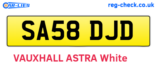 SA58DJD are the vehicle registration plates.