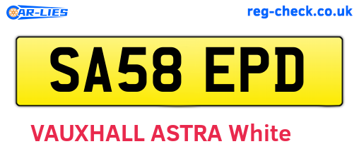 SA58EPD are the vehicle registration plates.