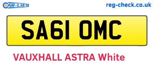 SA61OMC are the vehicle registration plates.