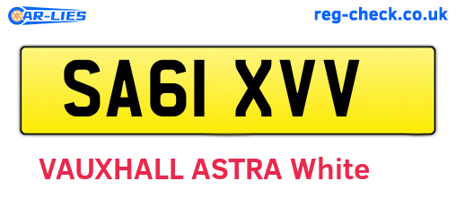 SA61XVV are the vehicle registration plates.