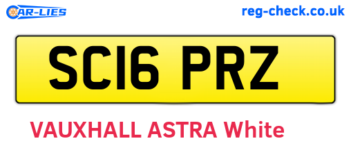 SC16PRZ are the vehicle registration plates.