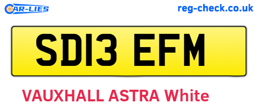SD13EFM are the vehicle registration plates.