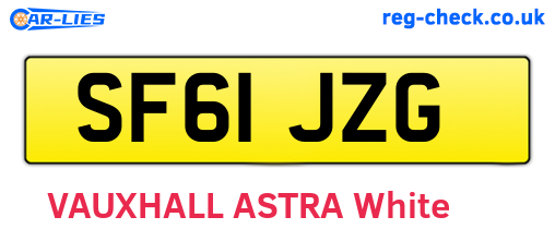 SF61JZG are the vehicle registration plates.