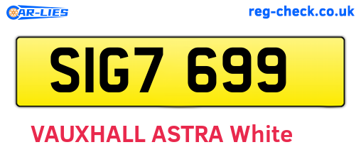 SIG7699 are the vehicle registration plates.