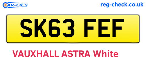 SK63FEF are the vehicle registration plates.