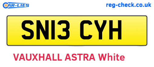 SN13CYH are the vehicle registration plates.