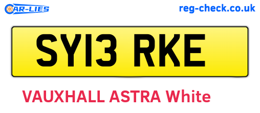 SY13RKE are the vehicle registration plates.