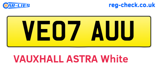 VE07AUU are the vehicle registration plates.