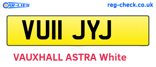 VU11JYJ are the vehicle registration plates.