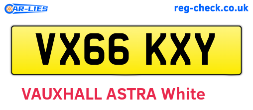 VX66KXY are the vehicle registration plates.